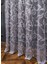 Taç Şal Desen Kullanıma Hazır 1/3 Sık Pile Tül Perde Tek Kanat - Koyu Gri 100 x 240 cm 4