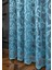 Taç Şal Desen Kullanıma Hazır 1/2 Seyrek Pile Tül Perde Tek Kanat - Turkuaz 100 x 240 cm 3