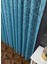 Taç Şal Desen Kullanıma Hazır 1/3 Sık Pile Tül Perde Tek Kanat - Turkuaz 100 x 200 cm 2