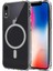 Apple iPhone Xr 6.1 Kılıf Magsafe Wireless Kablosuz Şarj Destekli Sert Şeffaf Darbe Emici Kapak (Embos) 2