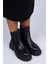 Emma Kadın Hakiki Deri Çift Taraf Lastikli Siyah Bot 3