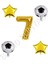 Futbol Topu Yıdız Rakam Balon Seti Gold Yaş 7 1