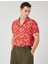 Yazlık Gömlek Kısa Kollu Devrik Yaka Etnik Baskı Detaylı 1