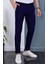 Erkek Lacivert Italyan Kesim Slim Fit Kaliteli Esnek Likralı Bilek Boy Kumaş Pantolon 2