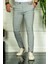 Erkek Gri Slim Fit Çift Düğme Kumaş Pantolon 1
