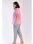 Kadın Büyük Beden Kısa Kol Kaprili Pijama Takım 2