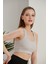 Kadın Crop Fitilli ve Hafif Destekli Kalın Askılı Spor Sütyeni 4
