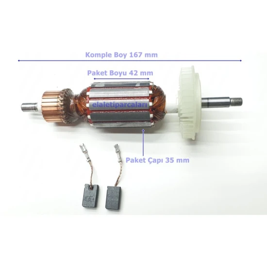 Bosch Tipi Gws 8-115 Endüvi Rotor Kollektör ve Kömürü