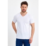 Genius Erkek Füme Standart Kalıp V Yaka Pamuk 2'li T-Shirt Paketi