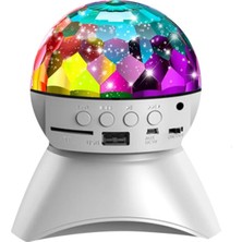 Teknomila Hoparlör Dönen Işıklı Disco Sahne Ensiga Disko Topu Bluetooth USB LED Işıklı Mp3