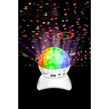 Teknomila Hoparlör Dönen Işıklı Disco Sahne Ensiga Disko Topu Bluetooth USB LED Işıklı Mp3