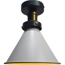Mylights  Retro Rustik  Beyaz  Içi Altın Plofonyer Avize Armatür 18 cm En