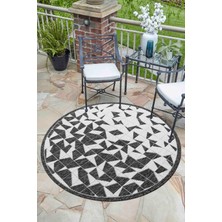 Angora Home Avlu Koleksiyonu Dokuma Makine Halısı AV1004 120 x 120 Yuvarlak
