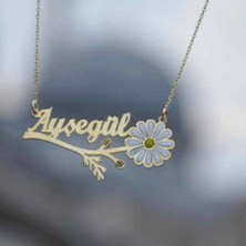Vogutima Kadın Gümüş Kolye - Ayşegül Yazılı Papatya İsim Kolye . Işıklı Kutuda . Sevgiliye . Eşe Kolye