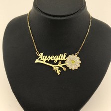 Vogutima Kadın Gümüş Kolye - Ayşegül Yazılı Papatya İsim Kolye . Işıklı Kutuda . Sevgiliye . Eşe Kolye