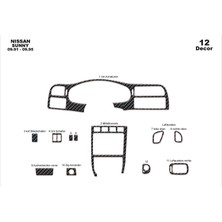 meriç cockpit design Meriç® Nissan Sunny Ön Torpido Kaplama Maun 12 Parça 1991-1995