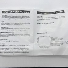 12V Sustalı Uzaktan Açma Kapama Alarm Seti