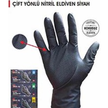 Bay-el Nitril Eldiven Siyah Çift Yönlü 50'li