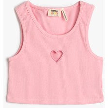 Koton Crop Üst Pencere Detaylı Kolsuz Pamuklu Ribanalı