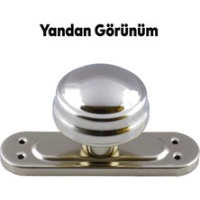 Badem10 Mandal Aynalı Kapı Tokmağı Topuzu Kolu Metal Tokmak Nikel