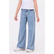 Hopi Kids Çocuk Kız Bol Paça Kot Pantolon D Hopi Kids - Mavi - 12-13 Yaş