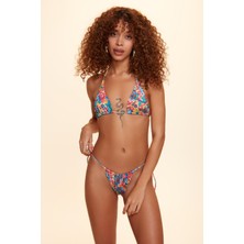No Gossip Aqua Üçgen Bikini Tek Üst Gökkusağı 229104-D
