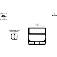 meriç cockpit design Meriç® Peugeot 1007 Ön Torpido Kaplama Maun 2 Parça 2005-2011