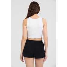 Twenty3 Kadın Beli Lastikli Basic Kısa Cepli Şort
