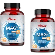 Balen Mag 3 Magnezyum Sitrat & Bisglisinat & Malat 679 Mg 60 Kap. X 2 Adet