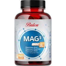 Balen Mag 3 Magnezyum Sitrat & Bisglisinat & Malat 679 Mg 60 Kap. X 2 Adet