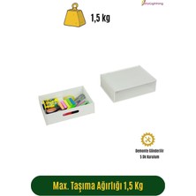 Starlightning Gizli Çekmece Organizer Masa Altı Saklama Kabı Büyük Boy Yatay Demonte Mdf Beyaz Renk