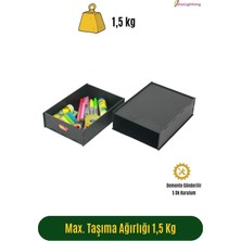 Starlightning Gizli Çekmece Organizer Masa Altı Saklama Kabı Büyük Boy Dikey Demonte Mdf Siyah Renk