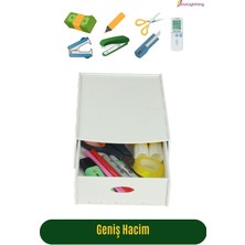 Starlightning Gizli Çekmece Organizer Masa Altı Saklama Kabı Büyük Boy Dikey Demonte Mdf Beyaz Renk