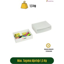 Starlightning Gizli Çekmece Organizer Masa Altı Saklama Kabı Büyük Boy Yatay Demonte Mdf Beyaz Renk