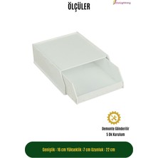 Starlightning Gizli Çekmece Organizer Masa Altı Saklama Kabı Büyük Boy Dikey Demonte Mdf Beyaz Renk