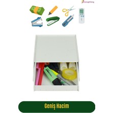 Starlightning Gizli Çekmece Organizer Masa Altı Saklama Kabı Büyük Boy Dikey Demonte Mdf Beyaz Renk