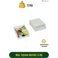 Starlightning Gizli Çekmece Organizer Masa Altı Saklama Kabı Büyük Boy Dikey Demonte Mdf Beyaz Renk