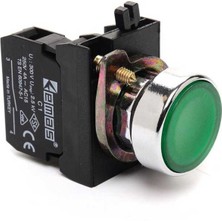 Emas CM100DY cm Serisi Metal 1no Yaylı Düz Yeşil 22 mm Buton