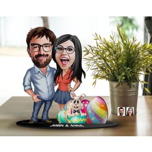 Bk Gift Kişiye Özel Sevgililer Karikatürlü 3D Ahşap Biblo, Sevgili Biblo, Ahşap Biblo, Paskalya Bayramı, Ev Dekoru-2