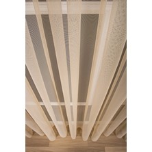 Evdepo Home Taç Bej Düz Renk, 1/3 Sık Pile Tül Perde Tek Kanat - 100 x 200 cm