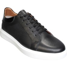 Yaz Kış Ayakkabı Yazkış Erkek Siyah Cilt Hakiki Deri Beyaz Tabn Sneacer Spor Ayakkabı