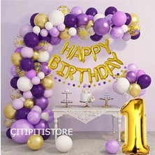 Çıtıpıtıstore Mor 1 Yaş Balon Seti
