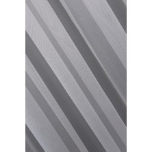 Evdepo Home Taç Gri Düz Renk, 1/2,5 Normal Pile Tül Perde Tek Kanat - 100 x 260 cm
