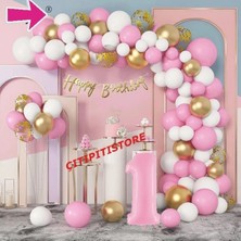 Çıtıpıtıstore Pembe Lüks 1 Yaş Balon Set