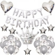 Çıtı Pıtı Store Çıtıpıtıstore Lüks Kral Taçlı Happy Bırthday Doğum Günü Balon Set