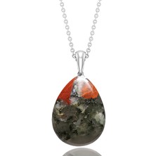 Tesbih Atölyesi Sertifikalı Damla Kesim Kan Taşı Kolye