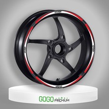 Gogomoto Kırmızı Beyaz Sport Reflektörlü Jant Şeridi