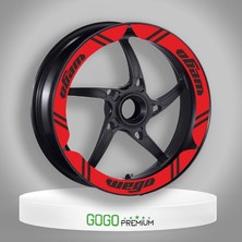 Gogomoto Tvs Wego 110 2012 - 2022 Uyumlu Kırmızı Geniş Jant Şeridi
