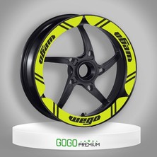 Gogomoto Tvs Wego 110 2012 - 2022 Uyumlu Flo Sarı Geniş Jant Şeridi