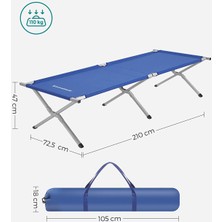 Songmics GCB21L Tüv Rheinland Lisanslı 240 kg Taşıma Kapasiteli Portatif Kamp Yatağı, 210X72X45 cm